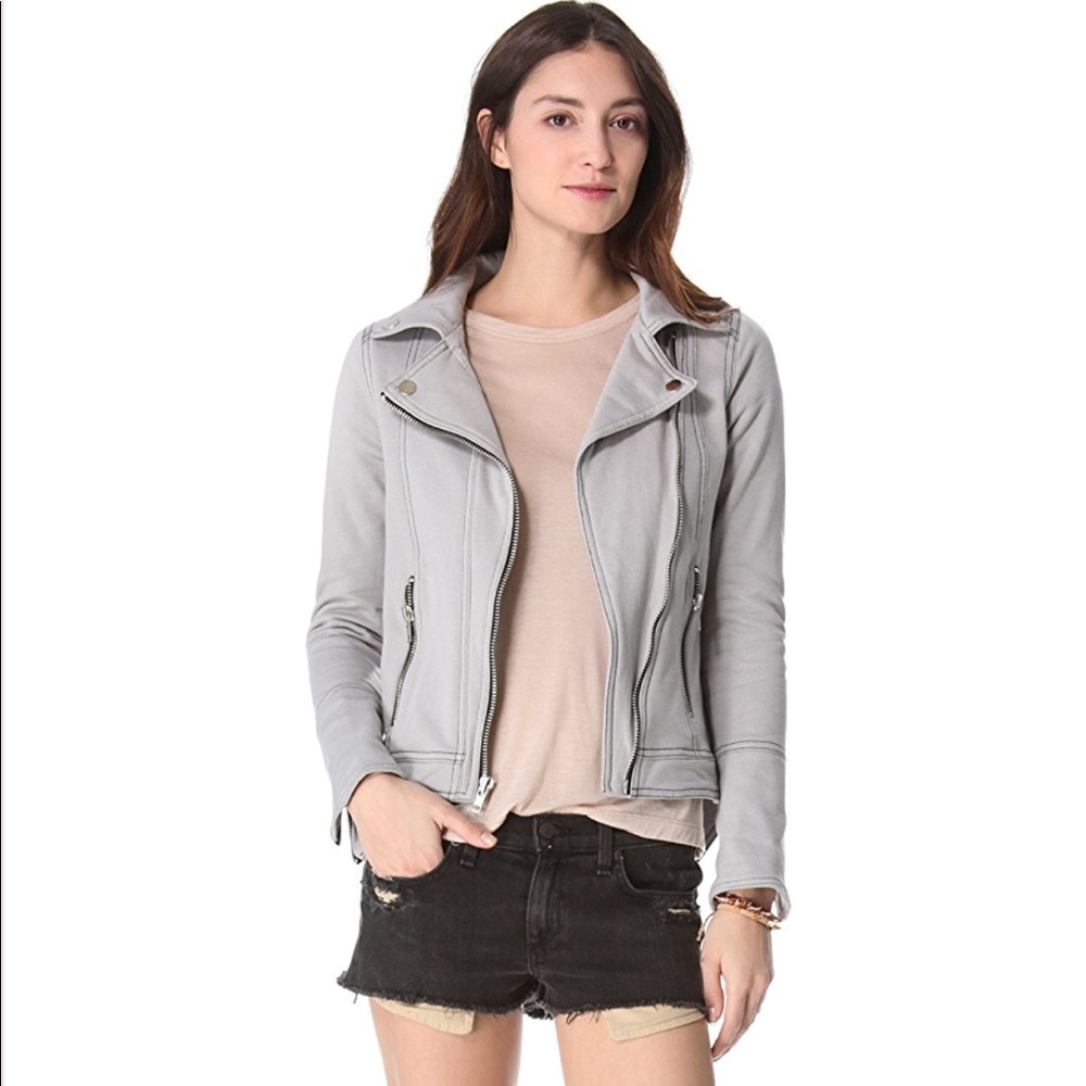 Chaser Fleece Moto Jacket Grey Medium